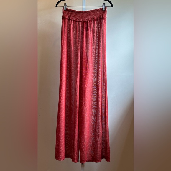 NEW Hutch Ditsy Floral Coverup Pants M Polka Dot Red - Picture 10 of 11